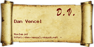 Dan Vencel névjegykártya